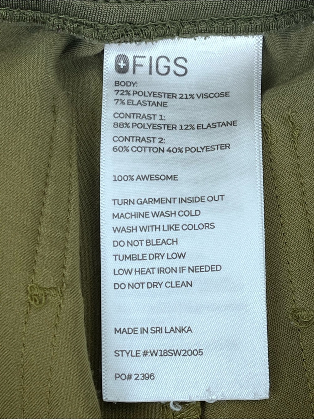 Figs Women's Zamora Jogger Scrub Pants in Olive W18SW2005 Size XXS; Uniform, ER - Picture 12 of 15